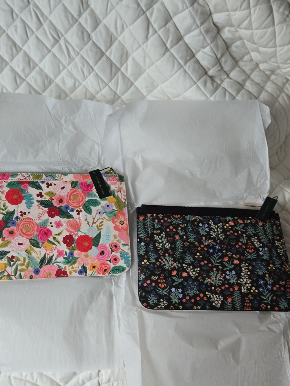 Rifle Paper Co. Pink Floral & Black Floral Zip Pouch Set